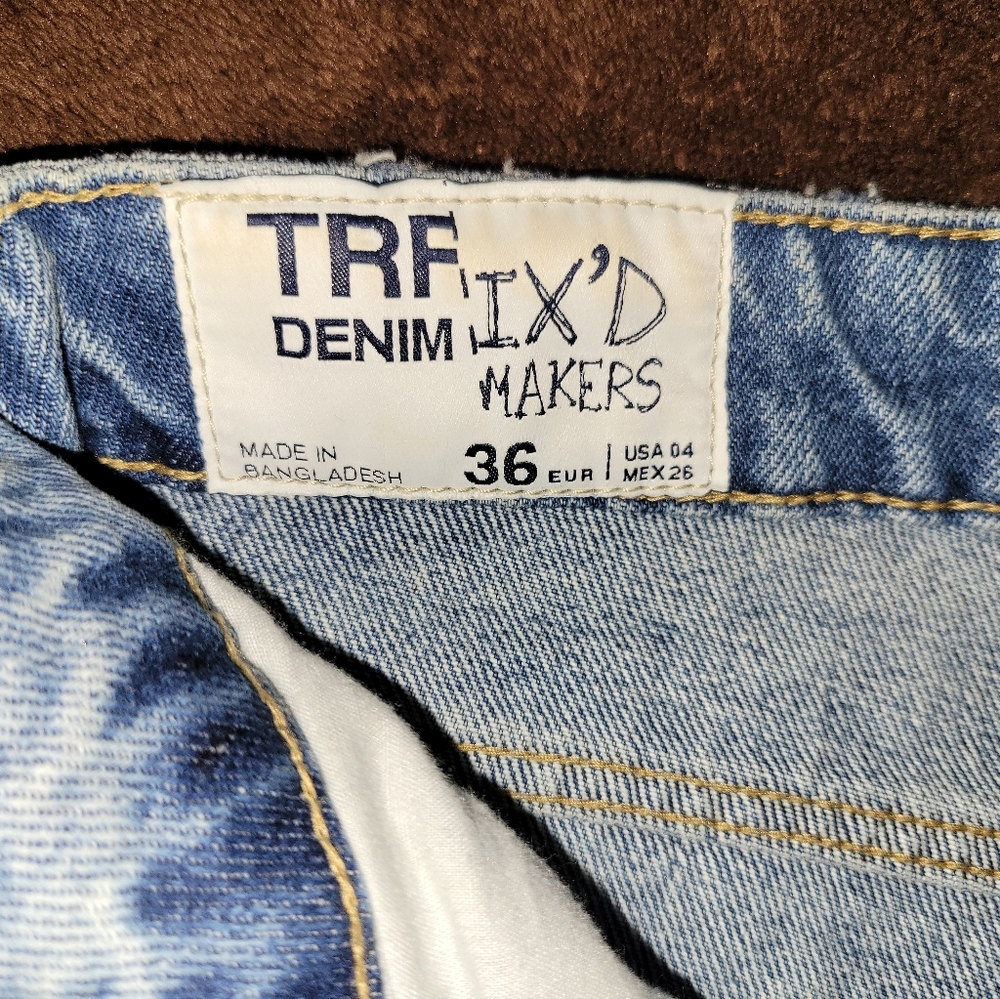 TRF IX'D DENIM MAKERS distressed jeans with ribbon lace up ankles - Picture 8 of 8